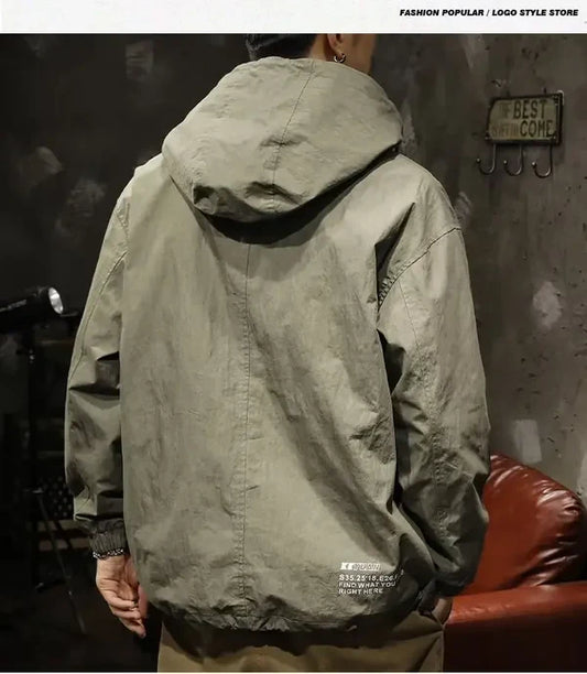 Nirvora Men's Style Half-Zip Hooded Outdoor Workwear Jacket