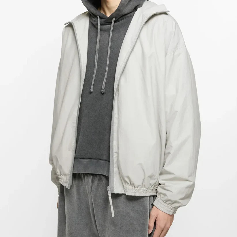 Men's Loose Fit Streetwear Embroidery Stand Collar Coat Jacket