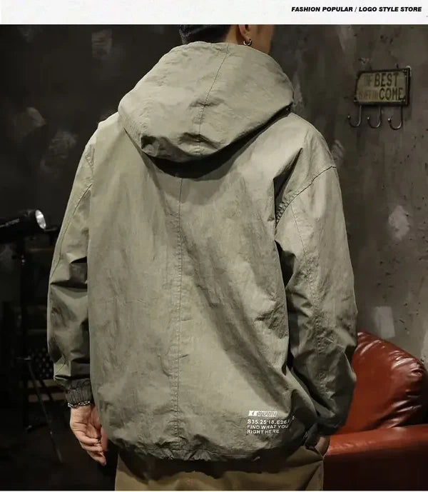 Nirvora Men's Style Half-Zip Hooded Outdoor Workwear Jacket