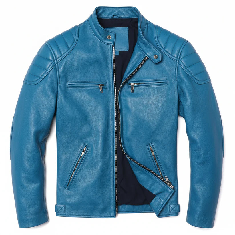 Men's Vintage Brown Genuine Leather Biker Jacket