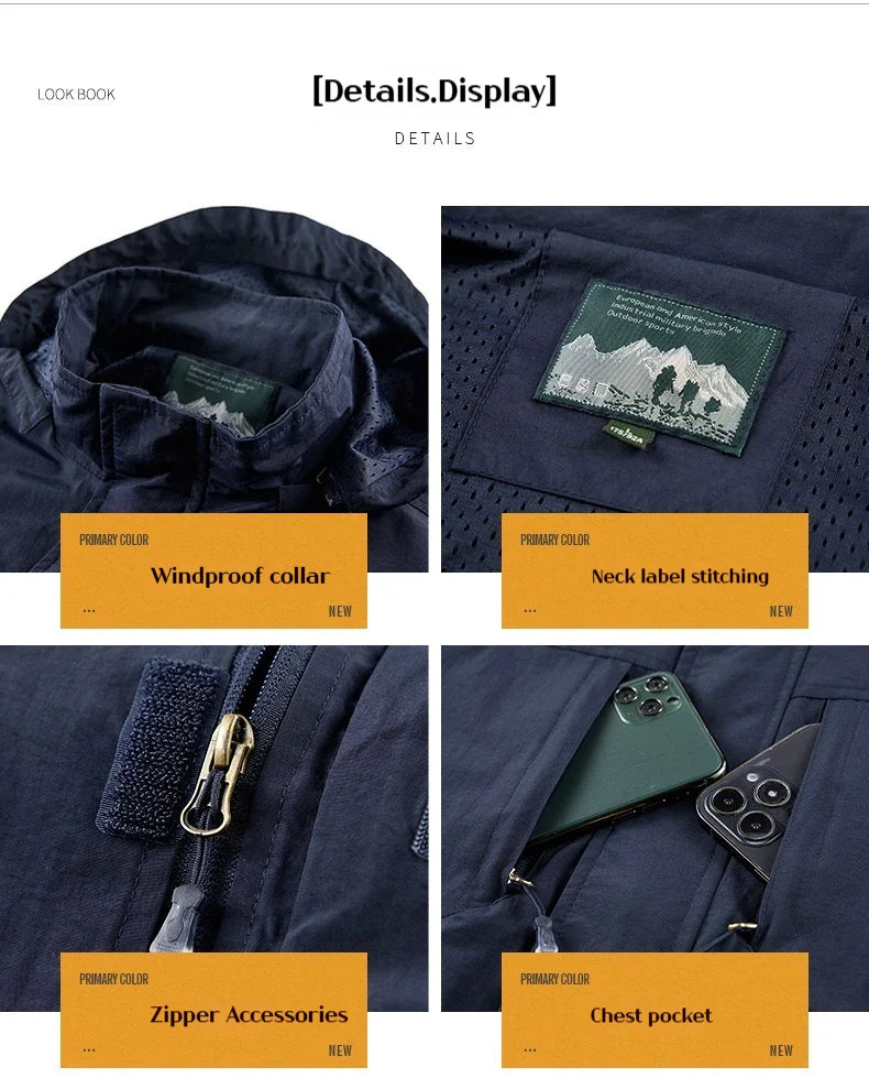 Men's Waterproof Windbreaker & Autumn Workwear & Fishing Jacket
