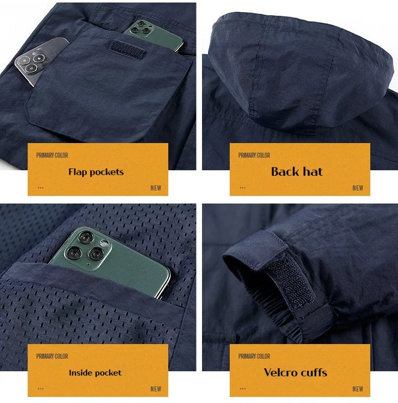 Men's Waterproof Windbreaker & Autumn Workwear & Fishing Jacket