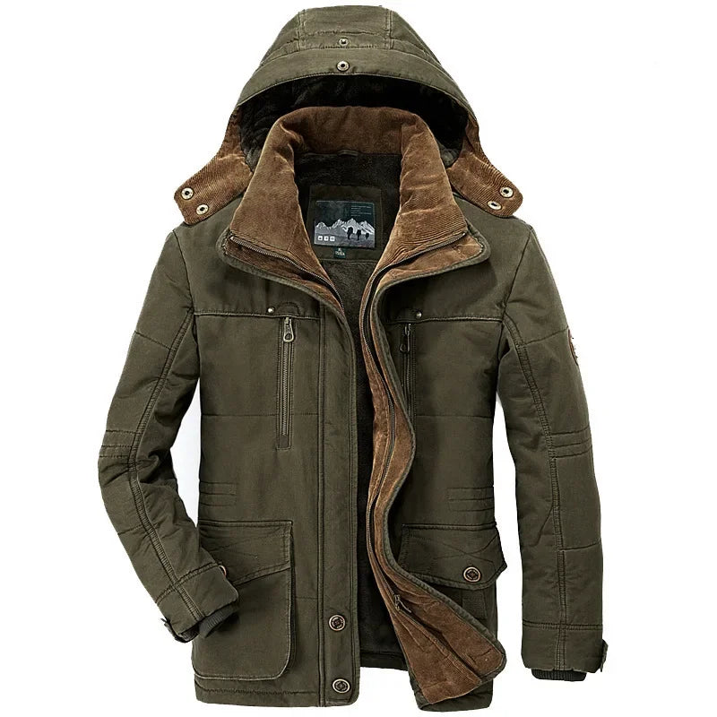 Nirvora Men's Winter Parka Thicken Warm Hooded Cargo Jacket