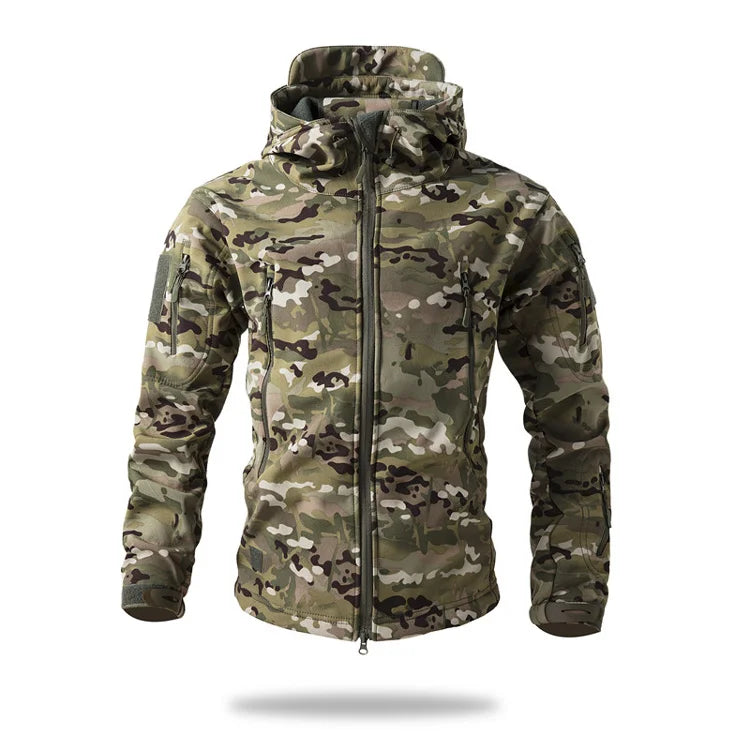 Tactical Jacket Waterproof Fleece Hooded Camping Jacket
