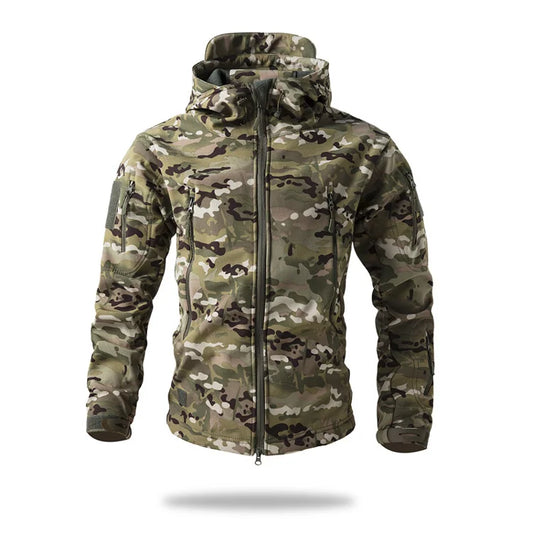 Tactical Jacket Waterproof Fleece Hooded Camping Jacket