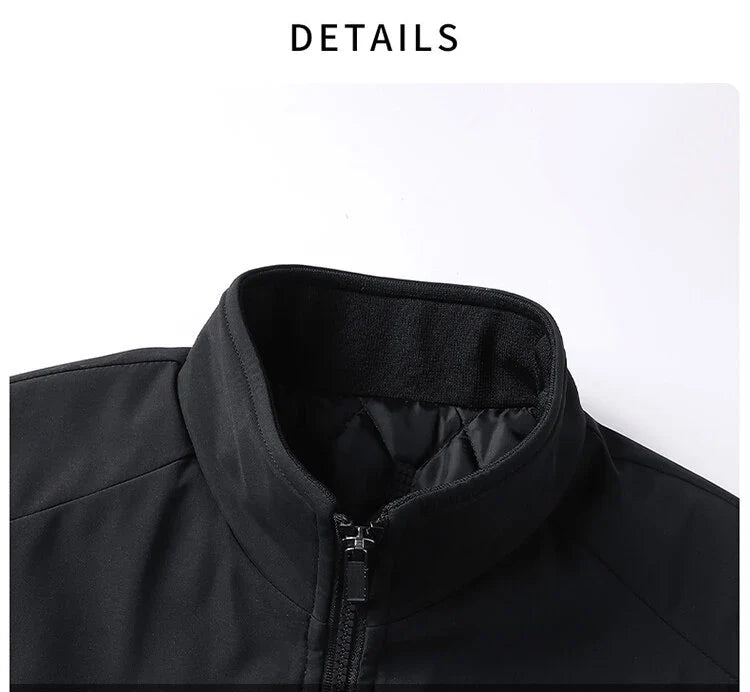 Thick Stand Collar Solid Winter Jacket Men Waterproof Warm Business Casual Men Coats